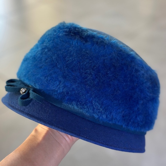 Vintage 20s-70s blue hat very pretty - Picture 3 of 14